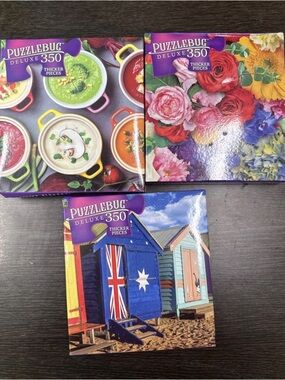 Deluxe 350-Piece Jigsaw Puzzle - Blue Beach Huts